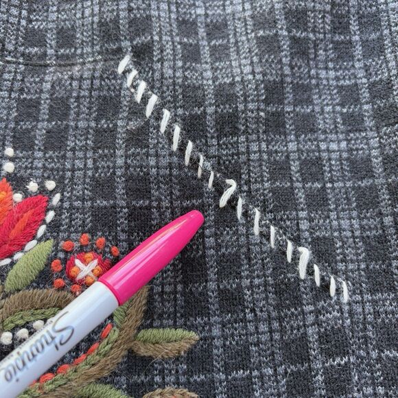 Icelandic Design Women M Wool Art-to-Wear Sweater Jacket Embroidered Cottagecore - Picture 7 of 14